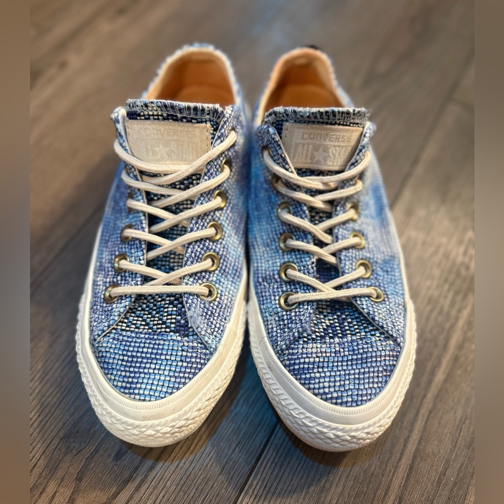 Converse All Star Low Blue Woven Sneakers Womens 6.5 547270C
